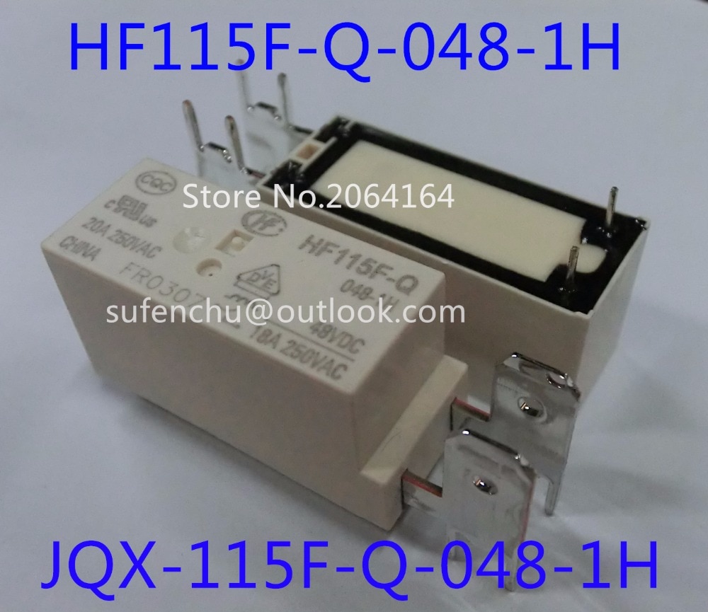 5 Pcs 100%  Hongfa JQX-115F-Q HF115F-Q 048-1 H JQX-115F-Q-048-1H HF115F-Q-048-1H 20A 48VDC   